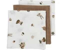 Meyco Baby Forest Animals hydrofiele doeken - 3-pack - toffee - 70x70cm