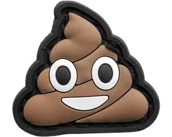 Smiling Poop PVC Morality Patch - Small Funny Cat Eye Patch for Backpacks, Gear & Vests - Hook & Loop Back (1×1 Inch) - ShopVlot