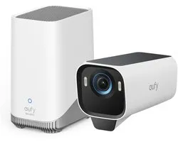 Caméra extérieure eufy Security S3 Pro avec HomeBase 3 - Kit Outdoorcam - Résolution 4K Ultra HD , technologie MaxColor Vision™, alimentation solaire avec SolarPlus™ 2.0, compatible avec Apple HomeKit, Alexa et Google Assistant