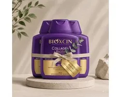 Bioxcin - Shampooing Volume Collagène & Biotine 3x300 ml (Anti-chute) - Shampooing collagène Biotine - Biotine pour hair - Shampooing Collagène - Soins capillaires - Chute de cheveux - Shampooing