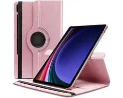 Draaibaar Hoesje - Rotation Tabletcase - Multi stand Case Geschikt voor: Samsung Galaxy Tab S9 FE 5G 10.9 inch (SM-X510/X516B/X518U) & Tab S9 (SM-X710/X716B/X718U) 11 inch Rosegoud