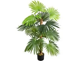 Kunstpalm, Sagopalm, Kunststof Kunstplant, 120 cm, Decovego