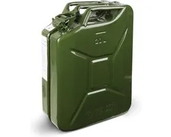 Jerrycan 20 liter - benzine en diesel - metaal - groen