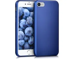 kwmobile telefoonhoesje geschikt voor Apple iPhone SE (2022) / iPhone SE (2020) / iPhone 8 / iPhone 7 - Hoesje voor smartphone - Back cover in metallic blauw