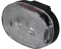 Ikzilight Ovale fietskoplamp - 3 LED's - Wit - Batterijvoeding - Inclusief montagebeugel