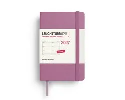 Leuchtturm1917 - 2027 - Mini Agenda - Semainier - A7 Mini 7x11cm - rose poudré - couverture rigide