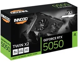 INNO3D NVIDIA GeForce RTX 5050 TWIN X2 - Videokaart - 8GB - GDDR7 - PCIe 5.0 - 1x HDMI 2.1b - 3x DisplayPort 2.1a