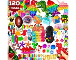 Goplay Fidget Toys Package - Jouets Fidget - 120 pièces - Fidget Toy Box - Set pour Enfants et Adultes - Pop it - Speed ​​​​cube
