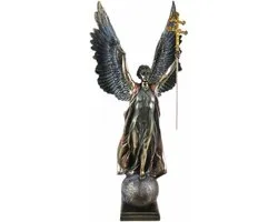 Aartsengel Gabriel gebronsd  beeld Veronese Design - zeel gedetailleerd en mooi - (hxbxd) ca. 38 cm x 15,5 cm x 9,5 cm