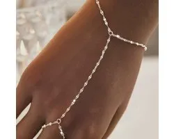 Handsieraad - handketting - roestvrij staal - statement armband - all Around Bracelet - all over bracelet - mystic armband - gecombineerde armband - bedelarmband - bangle -armband met kralen - kralenarmband - statement armband - initial Handketting