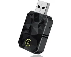 Adaptateur CarPlay sans fil 2025 amélioré, 2 en 1, compatible avec Android Auto et CarPlay sans fil, avec connexion Bluetooth, latence ultra-faible, compatible avec tous les véhicules d'origine. Compatible avec CarPlay/Android Auto/ ISO.
