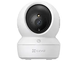 EZVIZ - caméra de sécurité intérieure H6C 2K - rotation 360° - détection IA - vision nocturne en couleur - communication bidirectionnelle - blanc