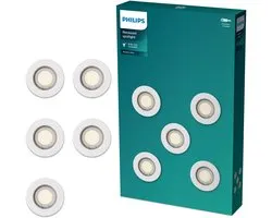 Philips Peridot inbouwspot - GU10 fitting - Wit - Rond - Vaste kop - 5-pack