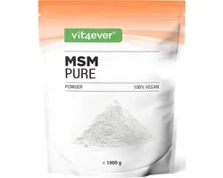 MSM Poeder - 1 kg (1000 g) - 99,9% Zuiver Kristallijn Methylsulfonylmethaan - Meshfactor 40-80 - Organische Zwavel - Vegan, Zonder Toevoegingen