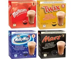 Proefpakket Mars Twix Milky Way Maltesers Warme Chocolade Dolce Gusto 4x8 stuks