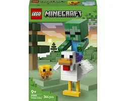 LEGO® Minecraft® Kipberijder Bouwspeelgoed - Gamingdecoratie met Babyzombie, Kip en Kuiken - Cadeautip voor Jongens en Meisjes Vanaf 9 Jaar - 21582