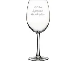 Rode wijnglas gegraveerd - 46cl - Le Plus Sympa des Grands-Pères