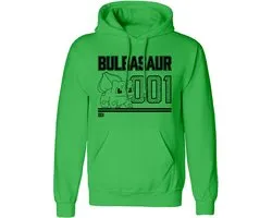 Sweat à capuche unisexe Pokémon Bulbasaur Line Art Vert - XL