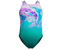 Speedo Printed Pulseback Zwemkleding Blauw 13-14 Years Meisje