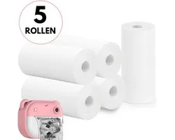 Boncy® 5-pack Rollen Printerrollen voor Digitale Kindercamera met Foto Printer - Instant Print Kinder Camera - Fototoestel voor Kinderen Jongens & Meisjes - Digitaal Kindercamera's Speelgoed - Fotoprinter Speelgoedcamera Pocket Roze