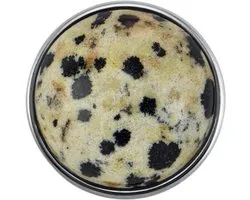 Quiges - Drukknoop 18mm Natuursteen Jasper Dalmatian Crème - EBCM181