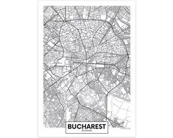 Plan de ville en toile de Bucarest | 30X40cm