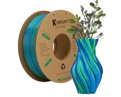 PLA Filament Multikleur - 3D Printer - 1,75mm - Voor FDM of FFF Printer - DIY - Groen en Blauw - 3D&Print
