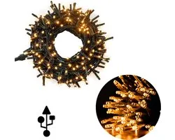 Cheqo® Éclairage de sapin de Noël USB - Lumières de Noël - Siècle des Lumières LED - Éclairage de Noël - 240 LED - Wit Chaud