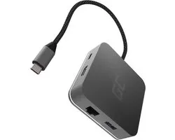 Green Cell HUB 2 | Hub USB-C 6 en 1 | HDMI 4K Ethernet LAN 3xUSB 3.0 USB-C 87W Charge rapide 3.0 4.0 | Apple MacBook 12 Pro 13 Pro 15 Asus ZenBook 3 Dell XPS 13/15 MateBook X Pro Lenovo ThinkPad X1 Carbon Yoga Microsoft Surface Book 2 Nintendo Switch