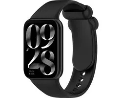 Siliconen bandje - geschikt voor Xiaomi Smart Band 10 Pro, Smart Band 9 Pro, Smart Band 8 Pro, Redmi Watch 4, Redmi Watch 5 en Redmi Watch 6 - zwart