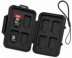Pochette/support pour carte SD - 16 emplacements pour cartes - Support pour carte mémoire - Support pour carte Micro SD - Zwart