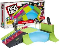 Tech Deck X-Connect Creator - Neon Mega Park Glow-in-the-dark - aanpasbare schansset met twee vingerskateboards