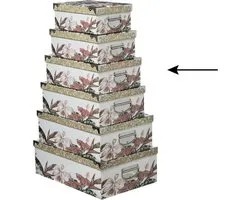 5Five Boîte de rangement / boîte - blanc - L36 x l24,5 x H12,5 cm - karton solide - Jungle box