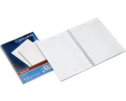 Djois Atlanta kasboek A5 - spiraal binding - 50 bld/100 blz - 2x1 kolom - 1 stuk