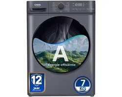CHiQ CW07123863AX - Wasmachine - 7 KG - Space Pro - 16 programma's - AI Smart - Stoomwassen & Quick Wash - 12 jaar garantie op motor - A