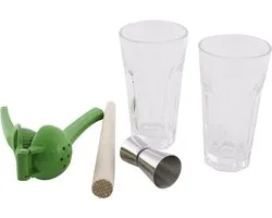 Ensemble à cocktail Point-Virgule - 5 pièces - pilon, presse-agrumes, copain et 2 verres
