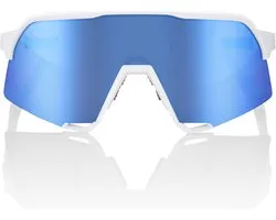 100% S3 - Matte White - HiPER Blue Multilayer Mirror Lens - WHITE -