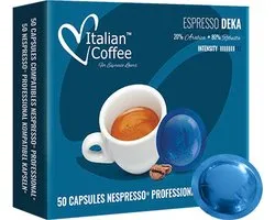 Capsules de café compatibles Nespresso PRO - 100 café expresso décaféiné - Coffee italien Deka Café décaféiné
