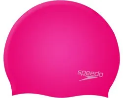 Speedo Plain Moulded Silicone Junior Badmuts Kind - Voorgevormde Zwemmuts Kinderen met 3D Design - Trekt niet aan het Haar - Beschermt tegen Chloor - Roze - One size