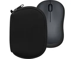 kwmobile computermuis hoes geschikt voor Logitech M220 SILENT / M235 / M185 / acer OMR266 hoesje - Muis beschermhoes met rits - Mouse case van neopreen in zwart