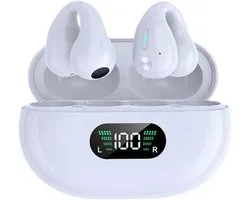 SnelShoppen - Bluetooth 5.3 Headphones Open Ear Clip-on HD Stereo IPX5 Waterproof Noise Cancelling Touch Control Microfoon LED Indicator voor Sporten