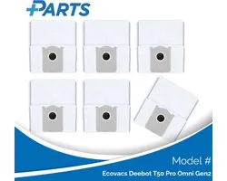 Sacs à poussière Ecovacs Deebot T50 Pro Omni Gen2 (6 pièces, alternative Plus.Parts® pour DDB030041)