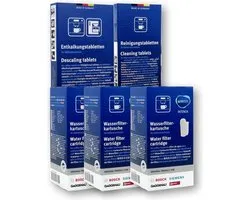 3x Brita Intenza Water Filter - Bosch - Siemens Water filter TCZ7003 / TZ70003 / 575491 + Bosch / Siemens Cleaning Pastets + Bosch TCZ8002 / Siemens TZ80002 2in1 Detaring Pastets - 3 Pièces