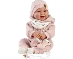 Llorens soft body babypop bruine ogen - met geluid en speen - 44 cm