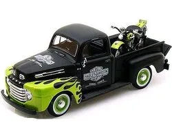 Ford F1 Pickup & Panhead Harley Davidson 1948 1-24 Maisto Noir / Vert