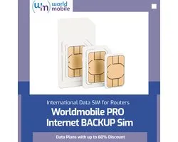 Worldmobile Pro - Carte SIM Internet de secours 4G/LTE - Fonctionne dans tous les Landen de l'UE + Angleterre + Suisse + Turquie + États-Unis + Canada