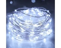 Litogo Lichtsnoer op batterijen met timer, 3 m, 30 leds, voor binnen, waterdicht, koperdraad, fairy lights, lichtsnoeren op batterijen (AA batterij), voor feest, Kerstmis, bruiloft, decoratie, koud