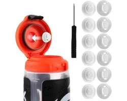 Lot de 6 joints de rechange pour bouteilles d'eau - Valve en Siliconen et inserts en plastique pour valves de distributeur - Accessoires de remplacement pour valve en silicone compatibles avec les couvercles de bouteilles d'eau Gatorade