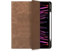 Rosso Elite Hoes Geschikt voor Samsung Galaxy Tab S10 Ultra / S9 Ultra - 2-in-1 Echt Leer Book Case en Back Cover - Magnetisch Uitneembaar Hoesje - Beschermhoes Bruin