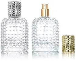 2X 50ml Navulbare Parfumverstuiver - Goud Hervulbaar Tasverstuiver voor Parfum - Meeneem Mini Geur Flesje voor op Reis - Hervulbare - Flesje-Spray Verstuiver - Mini parfumflesje(50ml zilveren dop en 50ml gouden dop)